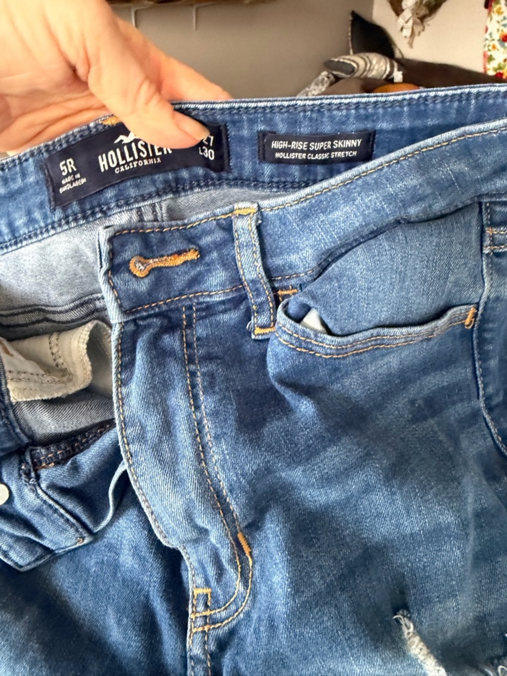 Hollister High-Rise Super Skinny Jeans - Blue Denim
